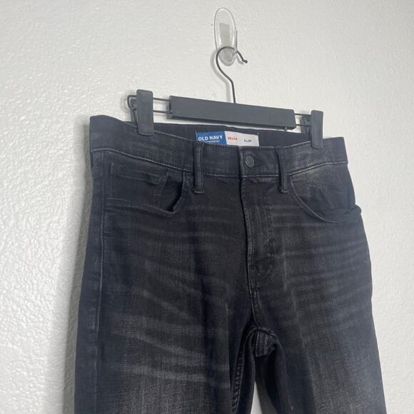 Old Navy Mens Jeans Size 29 Slim Stretch Black Denim Comfort Jeans 29x30 - Picture 10 of 15